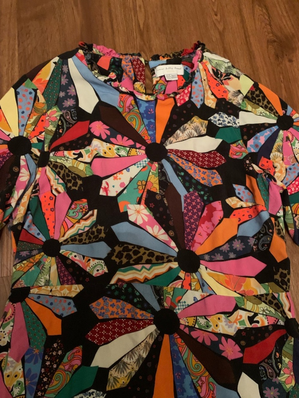 NEVER FULLY DRESSED Patchwork Halle Midi Dress in Ecovero-viscose - Picture 5 of 6